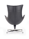 Halmar LUXOR fotel wypoczynkowy czarny materiał: ekoskóra kompozytowa / stal nierdzewna