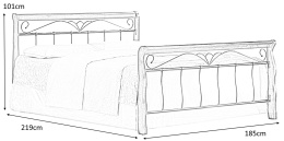 HALMAR łóżko VERONICA 180 cm czereśnia ant./czarny
