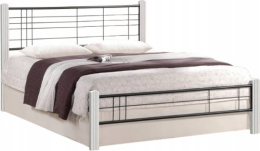HALMAR łóżko VIERA 160 biały/czarny, drewno/stal