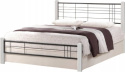 HALMAR łóżko VIERA 160 biały/czarny, drewno/stal