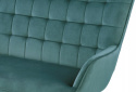 Halmar sofa kanapa tapicerowana CASTEL 2XL velvet ciemny zielony/ nogi złoty stal chromowana
