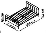 Halmar łóżko LINDA 120 czarne, stal malowana proszkowo