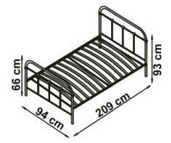 Halmar łóżko LINDA 90 czarne, stal malowana proszkowo, ze stelażem
