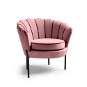 Halmar ANGELO fotel wypoczynkowy różowy / czarny materiał: tkanina - velvet / stal malowana proszkowo
