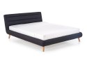 Halmar łóżko ELANDA 140x200 cm do sypialni ciemny popiel tkanina drewno naturalny
