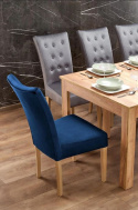 Halmar VERMONT krzesło dąb miodowy / tap: MONOLITH 85 (popiel), drewno lite - bukowe / tkanina - velvet