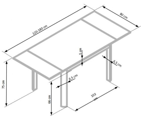 Halmar ALSTON stół beżowy/biały Halmar ALSTON stół beżowy/biały