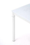 Halmar stół prostokątny ARGUS szkło mleczny stal malowana biały 100x60