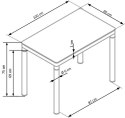 Halmar stół prostokątny ARGUS szkło mleczny stal malowana biały 100x60 Halmar stół prostokątny ARGUS szkło mleczny stal malowana biały 100x60