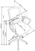 Halmar ASCOT fotel pracowniczy Czarno-Popielaty-Biały TILT Halmar ASCOT fotel pracowniczy Czarno-Popielaty-Biały TILT