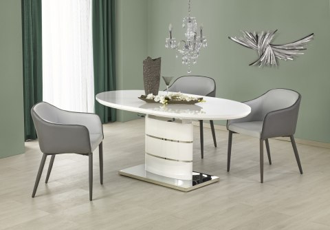 HALMAR stół owalny ASPEN rozkładany, biały 140-180x90 MDF lakierowany stal nierdzewna HALMAR stół owalny ASPEN rozkładany, biały 140-180x90 MDF lakierowany stal nierdzewna