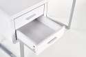 BIURKO B30 Halmar MDF lakier BIAŁY WYSOKI POŁYSK STAL CHROMOWANA 2 szuflady
