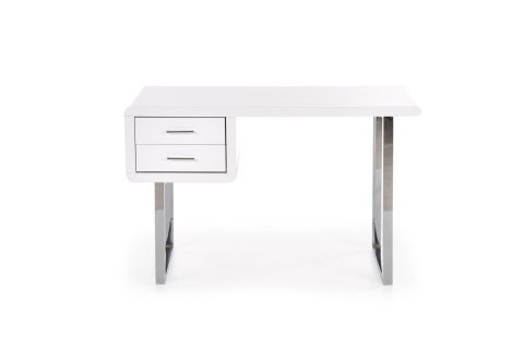 BIURKO B30 Halmar MDF lakier BIAŁY WYSOKI POŁYSK STAL CHROMOWANA 2 szuflady BIURKO B30 Halmar MDF lakier BIAŁY WYSOKI POŁYSK STAL CHROMOWANA 2 szuflady
