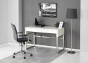 BIURKO Z SZUFLADAMI B32 Halmar MDF lakierowany WYSOKI POŁYSK BIAŁE / STAL NIERDZEWNA 2 szuflady 120x60 BIURKO Z SZUFLADAMI B32 Halmar MDF lakierowany WYSOKI POŁYSK BIAŁE / STAL NIERDZEWNA 2 szuflady 120x60