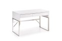 BIURKO Z SZUFLADAMI B32 Halmar MDF lakierowany WYSOKI POŁYSK BIAŁE / STAL NIERDZEWNA 2 szuflady 120x60 BIURKO Z SZUFLADAMI B32 Halmar MDF lakierowany WYSOKI POŁYSK BIAŁE / STAL NIERDZEWNA 2 szuflady 120x60