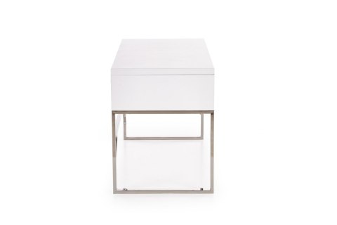 BIURKO Z SZUFLADAMI B32 Halmar MDF lakierowany WYSOKI POŁYSK BIAŁE / STAL NIERDZEWNA 2 szuflady 120x60 BIURKO Z SZUFLADAMI B32 Halmar MDF lakierowany WYSOKI POŁYSK BIAŁE / STAL NIERDZEWNA 2 szuflady 120x60