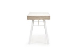Halmar B33 biurko dąb sonoma-biały materiał: MDF laminowany / stal malowana proszkowo / szkło