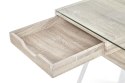 BIURKO Z SZUFLADAMI B33 Halmar DĄB SONOMA / BIAŁE materiał: MDF laminowany / STAL malowana proszkowo / BLAT SZKŁO BIURKO Z SZUFLADAMI B33 Halmar DĄB SONOMA / BIAŁE materiał: MDF laminowany / STAL malowana proszkowo / BLAT SZKŁO