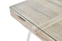 BIURKO Z SZUFLADAMI B33 Halmar DĄB SONOMA / BIAŁE materiał: MDF laminowany / STAL malowana proszkowo / BLAT SZKŁO BIURKO Z SZUFLADAMI B33 Halmar DĄB SONOMA / BIAŁE materiał: MDF laminowany / STAL malowana proszkowo / BLAT SZKŁO