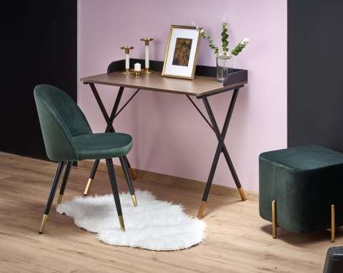 Halmar biurko B37 MDF laminowany orzech, stal czarny/złoty 90x50 Halmar biurko B37 MDF laminowany orzech, stal czarny/złoty 90x50