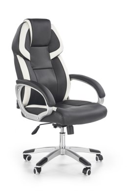 Halmar BARTON fotel gabinetowy czarno-biały ekoskóra TILT gamingowy krzesło do biurka Gamingowe