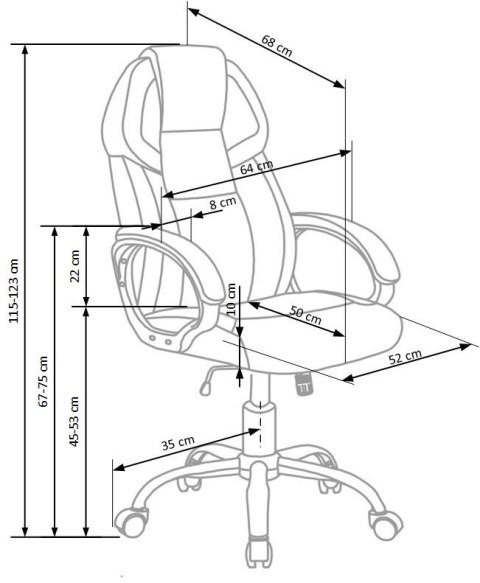 Halmar BARTON fotel gabinetowy czarno-biały ekoskóra TILT gamingowy krzesło do biurka Gamingowe Halmar BARTON fotel gabinetowy czarno-biały ekoskóra TILT gamingowy krzesło do biurka Gamingowe