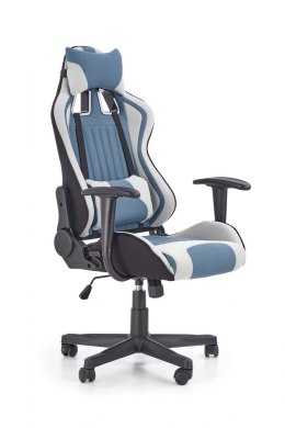 Halmar CAYMAN fotel obrotowy gabinetowy jasny popiel-turkusowy TILT tkanina gamingowy krzesło do biurka Gamingowe
