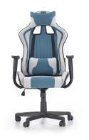 Halmar CAYMAN fotel obrotowy gabinetowy jasny popiel-turkusowy TILT tkanina gamingowy krzesło do biurka Gamingowe