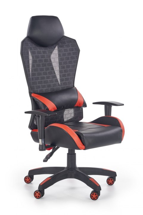 Halmar DOMEN fotel gabinetowy czarno - popielato - czerwony Halmar DOMEN fotel gabinetowy czarno - popielato - czerwony