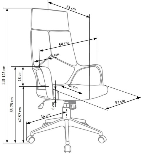 Halmar fotel VOYAGER gabinetowy obrotowy Czarny / Morski TILT Halmar fotel VOYAGER gabinetowy obrotowy Czarny / Morski TILT