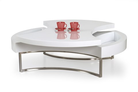 Halmar ława AUREA MDF lakierowany biały stal chromowana 115x80 Halmar ława AUREA MDF lakierowany biały stal chromowana 115x80