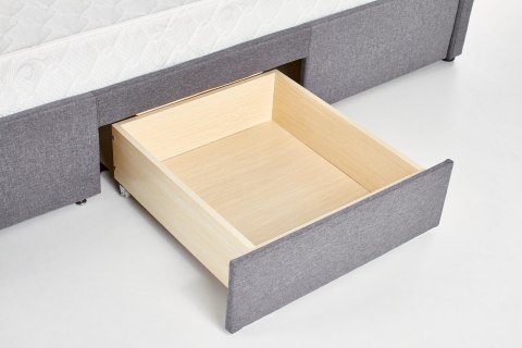 Halmar łóżko tapicerowane BETINA z szufladami 160x200 popielate tkanina drewno czarny Halmar łóżko tapicerowane BETINA z szufladami 160x200 popielate tkanina drewno czarny