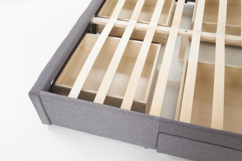 Halmar łóżko tapicerowane BETINA z szufladami 160x200 popielate tkanina drewno czarny Halmar łóżko tapicerowane BETINA z szufladami 160x200 popielate tkanina drewno czarny