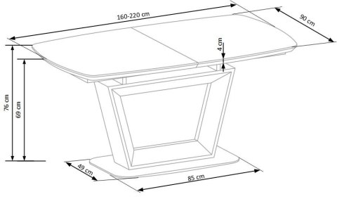 HALMAR stół BLACKY rozkładany dąb złoty 160-220x90 HALMAR stół BLACKY rozkładany dąb złoty 160-220x90