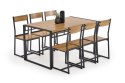 STÓŁ + 6 KRZESEŁ ZESTAW BOLIVAR Halmar DĄB ZŁOTY / CZARNY MDF laminowany stal malowana proszkowo STÓŁ + 6 KRZESEŁ ZESTAW BOLIVAR Halmar DĄB ZŁOTY / CZARNY MDF laminowany stal malowana proszkowo