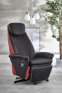 Halmar CAMARO fotel wypoczynkowy czarny / czerwony materiał: ekoskóra / stal malowana proszkowo Halmar CAMARO fotel wypoczynkowy czarny / czerwony materiał: ekoskóra / stal malowana proszkowo