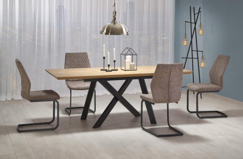 Halmar stół CAPITAL rozkładany 160-200x90 MDF laminat dąb złoty /stelaż stal malowana proszkowo czarny Halmar stół CAPITAL rozkładany 160-200x90 MDF laminat dąb złoty /stelaż stal malowana proszkowo czarny