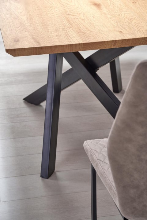 Halmar stół CAPITAL rozkładany 160-200x90 MDF laminat dąb złoty /stelaż stal malowana proszkowo czarny Halmar stół CAPITAL rozkładany 160-200x90 MDF laminat dąb złoty /stelaż stal malowana proszkowo czarny