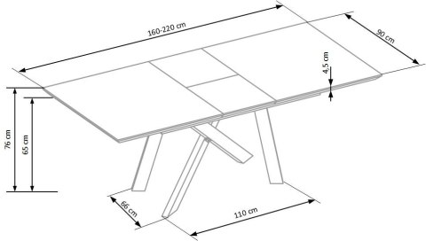 Halmar stół CAPITAL rozkładany 160-200x90 MDF laminat dąb złoty /stelaż stal malowana proszkowo czarny Halmar stół CAPITAL rozkładany 160-200x90 MDF laminat dąb złoty /stelaż stal malowana proszkowo czarny