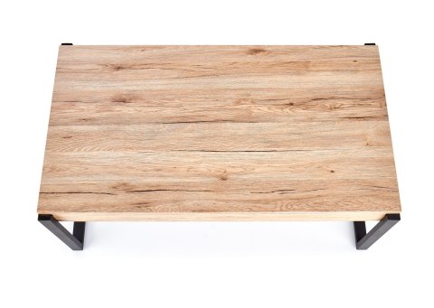 Halmar CAPRI ława MDF laminat dąb sanremo / nogi stal malowana proszkowo czarny 110x64 Halmar CAPRI ława MDF laminat dąb sanremo / nogi stal malowana proszkowo czarny 110x64