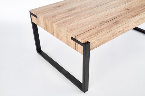 Halmar CAPRI ława MDF laminat dąb sanremo / nogi stal malowana proszkowo czarny 110x64 Halmar CAPRI ława MDF laminat dąb sanremo / nogi stal malowana proszkowo czarny 110x64