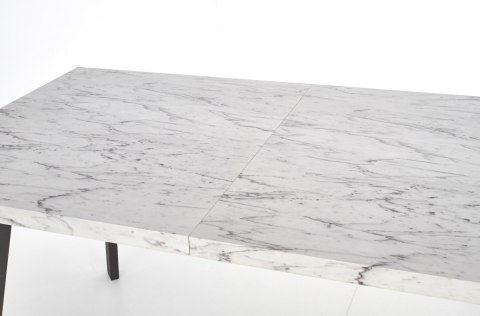 HALMAR stół DALLAS rozkładany czarny stelaż stal malowana blat MDF laminowany - marmur 160-220x90 HALMAR stół DALLAS rozkładany czarny stelaż stal malowana blat MDF laminowany - marmur 160-220x90
