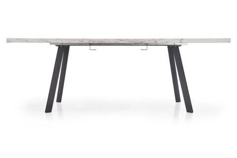 HALMAR stół DALLAS rozkładany czarny stelaż stal malowana blat MDF laminowany - marmur 160-220x90 HALMAR stół DALLAS rozkładany czarny stelaż stal malowana blat MDF laminowany - marmur 160-220x90