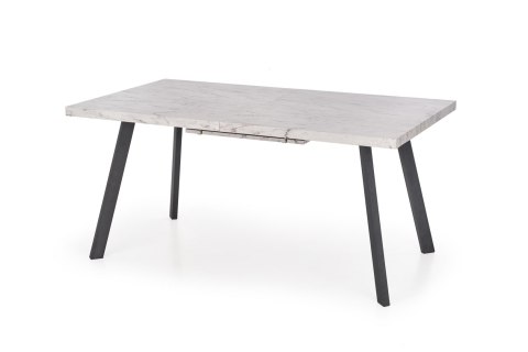 HALMAR stół DALLAS rozkładany czarny stelaż stal malowana blat MDF laminowany - marmur 160-220x90 HALMAR stół DALLAS rozkładany czarny stelaż stal malowana blat MDF laminowany - marmur 160-220x90