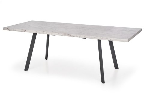 HALMAR stół DALLAS rozkładany czarny stelaż stal malowana blat MDF laminowany - marmur 160-220x90 HALMAR stół DALLAS rozkładany czarny stelaż stal malowana blat MDF laminowany - marmur 160-220x90