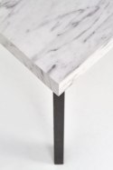 HALMAR stół DALLAS rozkładany czarny stelaż stal malowana blat MDF laminowany - marmur 160-220x90