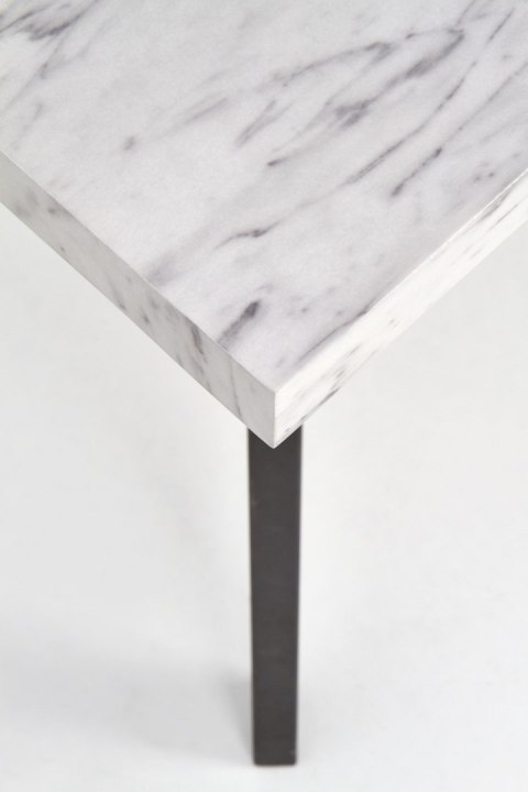 HALMAR stół DALLAS rozkładany czarny stelaż stal malowana blat MDF laminowany - marmur 160-220x90 HALMAR stół DALLAS rozkładany czarny stelaż stal malowana blat MDF laminowany - marmur 160-220x90