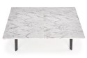 HALMAR stół DALLAS rozkładany czarny stelaż stal malowana blat MDF laminowany - marmur 160-220x90 HALMAR stół DALLAS rozkładany czarny stelaż stal malowana blat MDF laminowany - marmur 160-220x90