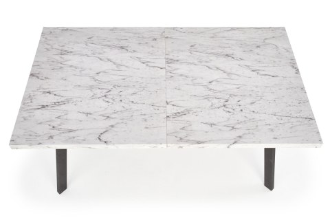 HALMAR stół DALLAS rozkładany czarny stelaż stal malowana blat MDF laminowany - marmur 160-220x90 HALMAR stół DALLAS rozkładany czarny stelaż stal malowana blat MDF laminowany - marmur 160-220x90