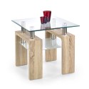 Halmar ława DIANA H KWADRAT szkło transparentny MDF laminowany dąb sonoma 60x60 z półką Halmar ława DIANA H KWADRAT szkło transparentny MDF laminowany dąb sonoma 60x60 z półką
